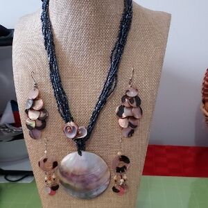 Elegant Multicolor Shell Necklace and Earring Bundle